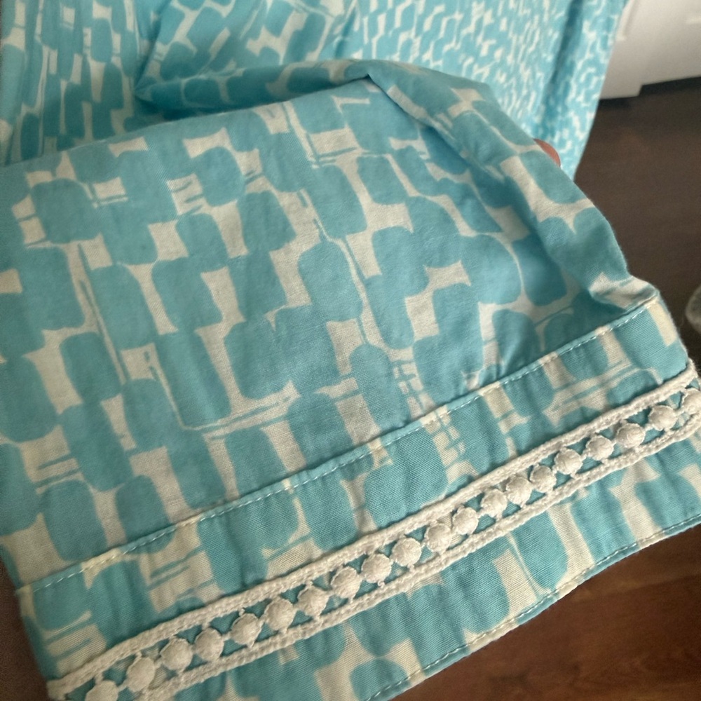 Boden Light Blue and White Tunic/Kaftan/Pool Coverup with Embroidery 12R - Picture 4 of 6